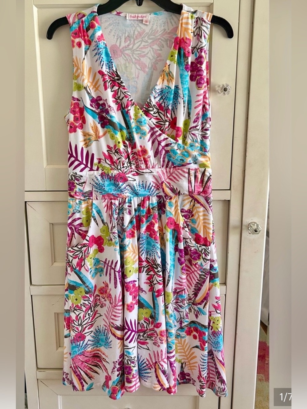 Fresh Produce Tropical Print Sleeveless Dress